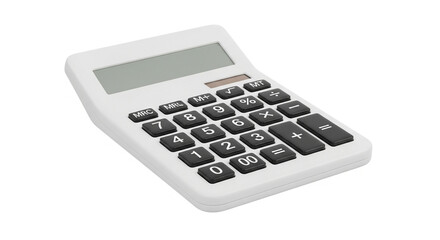 3d white calculator isolated on white background