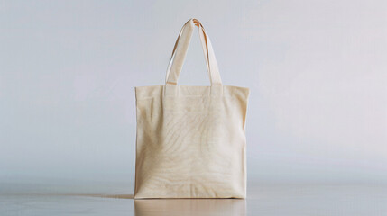 Elegant Woven Tote Bag Displayed on Minimalist Background
