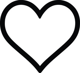 Bold Black Vector Heart Outline: Simple Love Icon Illustration