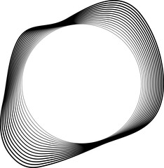 Circle blend liquid emblem. Frame with curved line gradient