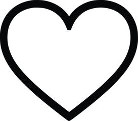 Bold Black Vector Heart Outline: Simple Love Icon Illustration