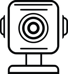 Modern Webcam Vector Icon: Minimalist Line Art Design