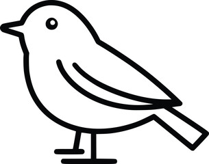 Simple Vector Bird Icon: Cute Line Art Illustration