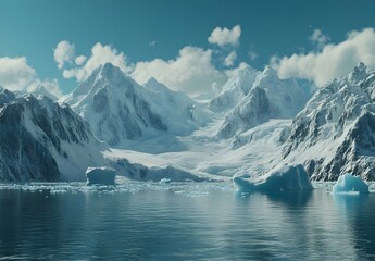 Arctic Mountains and Icebergs