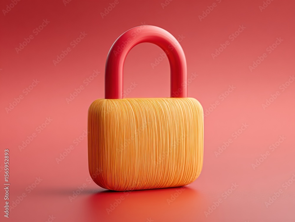 Poster Modern High-Quality Cybersecurity Digital Lock Shield Protecting Encrypted Data Streams for Tech Professionals Marketing and Advertising Campaigns