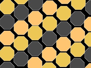 Octagon Pattern With Black Background For Ceramic Motif,Book Cover,Fashion Motif or other