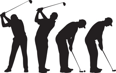 Golfer Swing Silhouette Design

Professional Golfer Vector Art

Golf Club Swing Illustration

Dynamic Golf Pose Silhouette

Tee Off Golfer Clipart Graphic