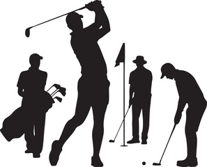 Golfer Swing Silhouette Design

Professional Golfer Vector Art

Golf Club Swing Illustration

Dynamic Golf Pose Silhouette

Tee Off Golfer Clipart Graphic