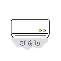 異臭がするエアコンのシンプルなベクターアイコンイラスト