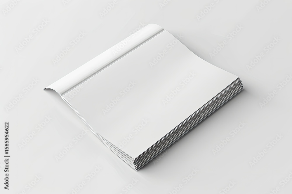 Poster detailed image of a4 brochure mockups 3d rendering on white background