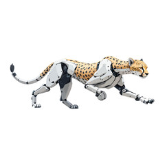 Futuristic Robot Cheetah Running Vector