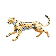 Futuristic Robot Cheetah Running Vector