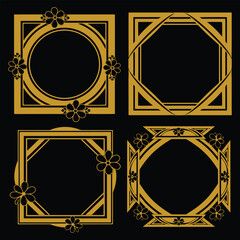 Integrated Gold Floral Frames Premium Decorative Design Collection Comprehensive Pack