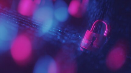 Modern Cyber Security Concept with Digital Lock Icons on Network Data Overlay Premium Professional Tech Content for Business Marketing Campaigns