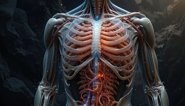 Illustration of human internal organs