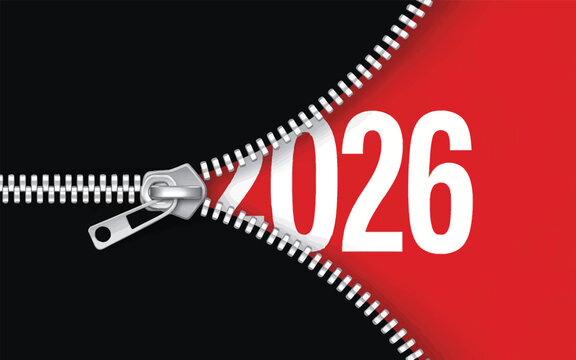Zipper revealing year twenty six pull metal - Powered by Adobe