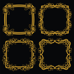 Universal Gold Floral Frames Premium Decorative Shapes Set