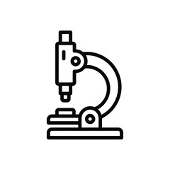 Black line icon for microscope