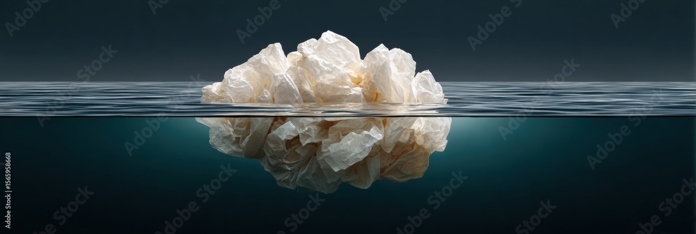 Aufkleber Premium Environmental Pollution Concept with Floating Plastic Waste Cluster on Ocean Surface for Modern Corporate Social Responsibility Campaigns