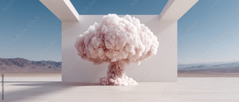 Poster Professional High-Quality Atomic Explosion Simulation with Mushroom Cloud for Education and Emergency Planning in Modern Disaster Awareness Campaigns