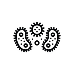 Black line icon for bacterium