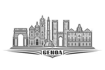 Vector illustration of Genoa