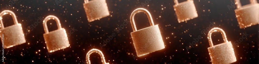 Aufkleber Premium Modern Safe Browsing Network with Glowing Padlocks and Secure Nodes Authentic Tech Content for Business Marketing and Cybersecurity Campaigns