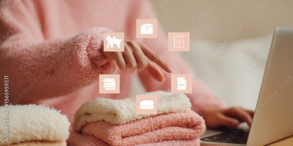 Poster Professional Modern E-learning Platform with Hand Pointing Digital Interface Authentic Online Education for Millennial Learners in Marketing and Social Media