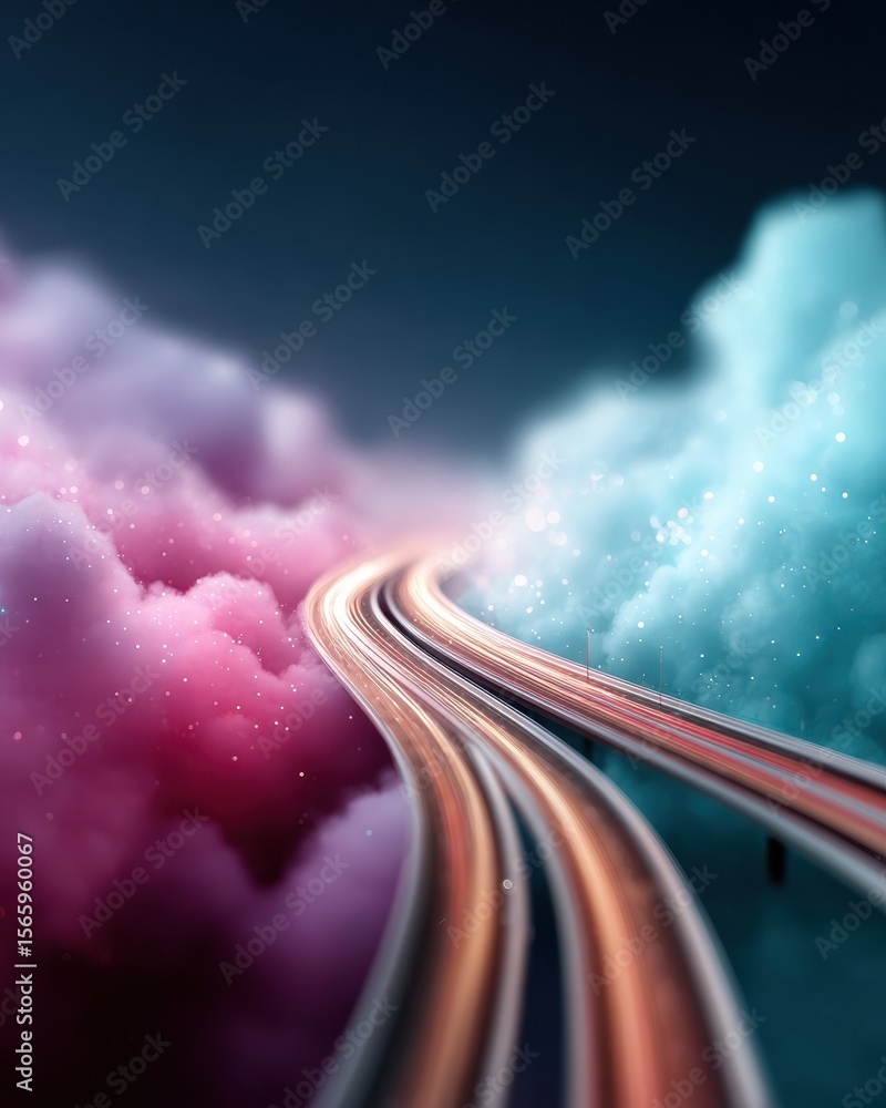 Poster Modern Technology Highway Network with Digital Connectivity Overlay Premium Professional Logistic Solutions for Corporate Marketing and Social Media Use