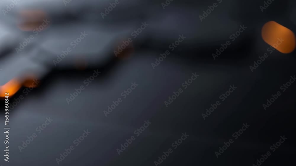 Poster abstract background featuring dark hexagonal tiles with subtle orange glow accents. the macro shot s