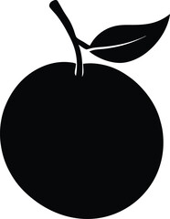 Mandarin Fruit minimal clean design silhouette vector art illustration