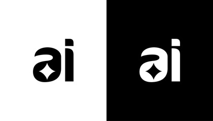 AI artificial intelligence icon design. letter AI vector logo illustration