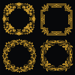 Classic Gold Floral Borders Decorative Set Universal Design