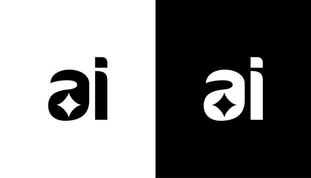 AI artificial intelligence icon design. letter AI vector logo illustration