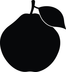 Quince minimal clean design silhouette vector art illustration