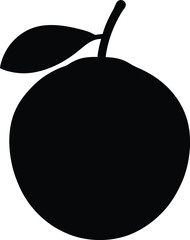 Sapodilla Chikoo minimal clean design silhouette vector art illustration