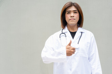 Transgender non binary doctor with stethoscope