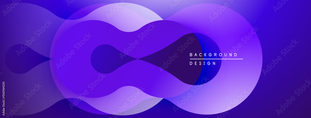 Poster abstract purple shapes overlap, creating dynamic visual effect. modern design suitable for backgroun