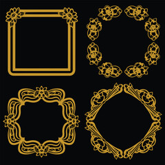 Satisfying Gold Floral Frames Premium Decorative Set Packs Fulfilling Experience