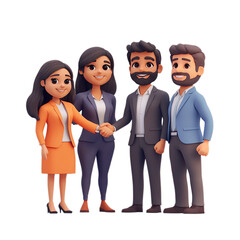 group of business people isolated on transparent background, clipping path, png file, 