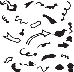Abstract Vector Pattern Featuring Curvilinear Shapes An Irregular Ornament of Hand Drawn Elements in Black and White Colors Ideal for Backgrounds