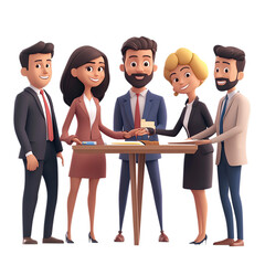 group of business people isolated on transparent background, clipping path, png file, 
