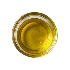 Top View of Olive Oil in Glass Bowl