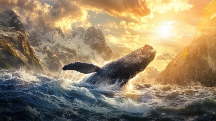 a massive whale, its enormous body seemingly capable of blocking out the sun
