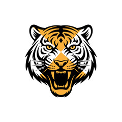 Aggressive Tiger Head Logo Design – Wild Animal Mascot Vector for Sports and Branding

