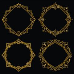 Universal Gold Floral Frames Premium Decorative Set Packs Global Access