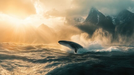 a massive whale, its enormous body seemingly capable of blocking out the sun
