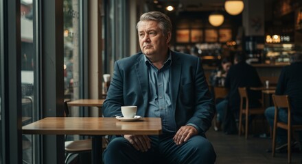 Fototapeta premium Man in a coffee shop