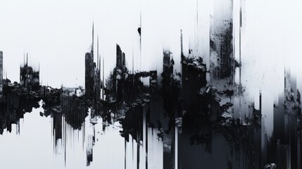 Obraz premium Dissolving greys, glitchy paint, deeply mournful, conceptual, voidborne 
