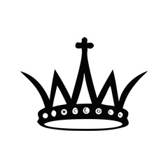 Royal crown silhouette vactor floral pattern